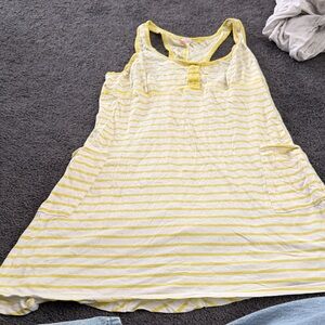Yellow Striped Sleeveless Top
